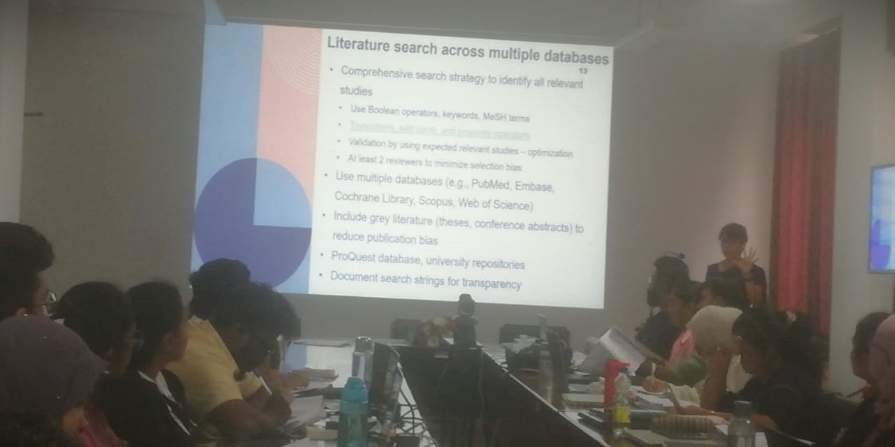 Workshop on systematic review and meta analysis
